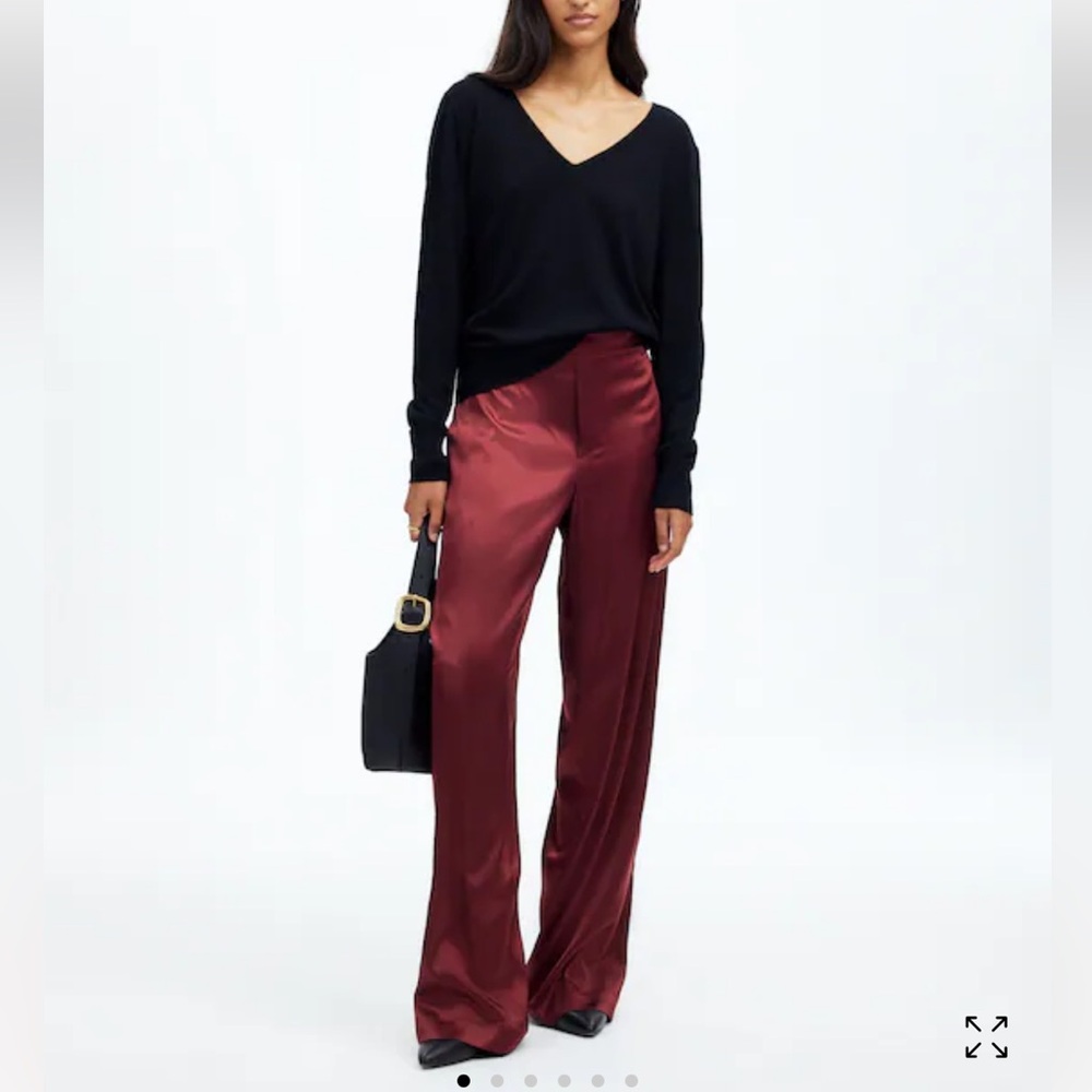 Madewell Pull-On Straight Pants in Stretch Satin
